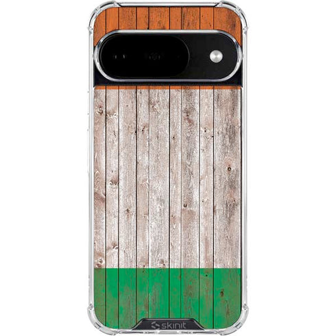 Ireland Flag Dark Wood Google Pixel 10 Clear Case